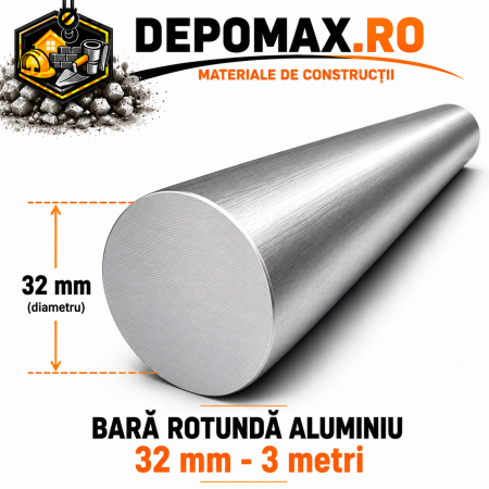 Bara rotunda aluminiu 32 mm, 3 metri, EN AW-6082